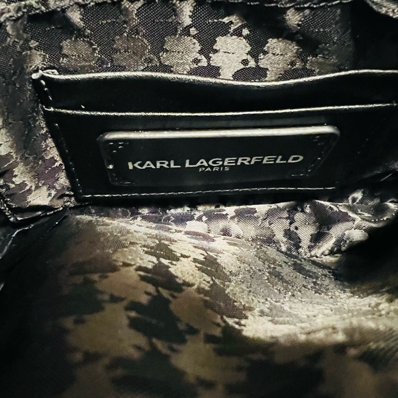 Karl Lagerfeld Black Bag with Multicolor Studs with BONUS bag - Picture 7 of 11